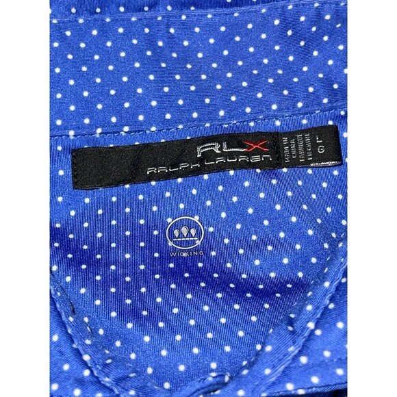 Ralph Lauren RLX BM Golf Logo Blue Dot Short Sleeve Shirt Men's Large - Picture 7 of 8